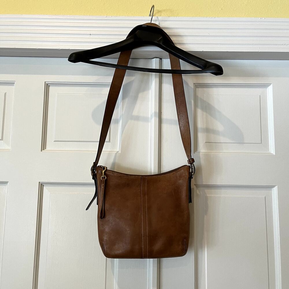 COACH Legacy Leather Slim Duffle Convertible Crossbody Bag in Tan #9328